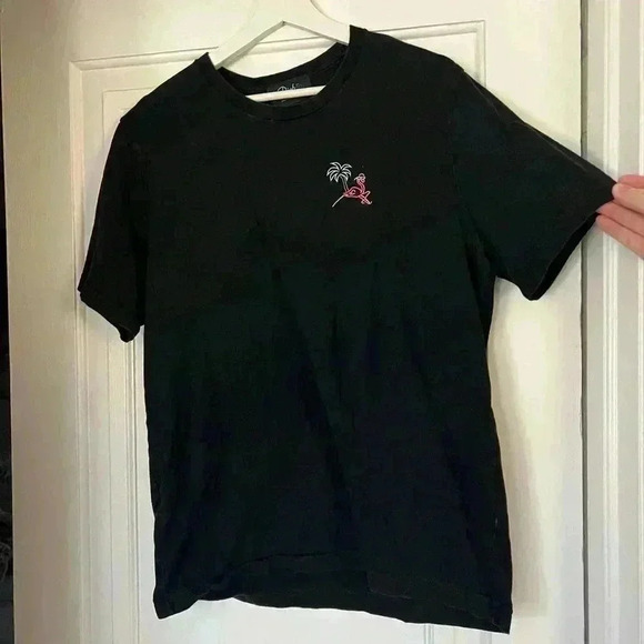 Bichon Miami - Retro Flamingo Black T-Shirt - Woman | Glows in the dark - Picture 4 of 9